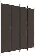 vidaXL Paravent, 4-tlg. Raumteiler Braun 200x220 cm Stoff