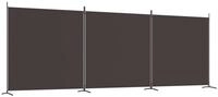 vidaXL Paravent, 3-tlg. Raumteiler Braun 525x180 cm Stoff