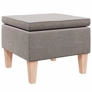 vidaXL Hocker Hocker mit Holzbeinen Taupe Stoff (1 St)