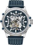 Police Automatikuhr Police Herrenuhr Leder blau, (Analoguhr), Herrenuhr rund, gro&szlig;