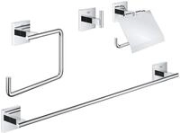 Grohe Toilettenpapierhalter Start Cube, Bad-Set 4 in 1 - Chrom
