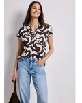 STREET ONE Shirtbluse mit geschlitztem Rundhalsausschnitt braun 34 EU