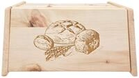 ERST-HOLZ Brotkorb Metalfreie Holz-Brotbox mit Klappe und Geb&auml;ckgravur aus...