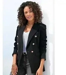 LASCANA Longblazer mit goldfarbenen Kn&ouml;pfen, eleganter Damenblazer,...