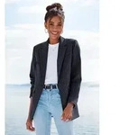 LASCANA Longblazer mit Nadelstreifen, Damenblazer, festlich blau 38