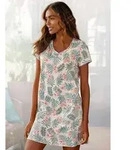 LASCANA Sleepshirt mit Palmen-Print beige 32/34