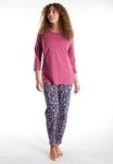 G&Ouml;TZBURG Pyjama 3/4 Arm, Rundhalsausschnitt, mit Motiv, Baumwolle