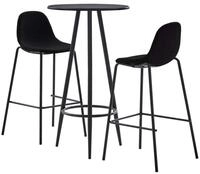 vidaXL Essgruppe 3-tlg. Bar-Set Stoff Schwarz, (2-tlg)
