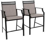 COSTWAY Gartenstuhl (2 St), Balkonst&uuml;hle, Sitzh&ouml;he 63cm, bis 180 kg belastbar