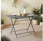 en.casa Klapptisch, Gartentisch &raquo;Sande&laquo; rechteckig Stahl 71x70x110 cm Schwarz
