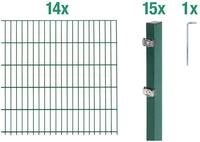 Alberts Doppelstabmattenzaun Grundset, (Set), H&ouml;he: 80-200 cm, Gesamtl&auml;nge:...