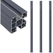 vidaXL Zaunpfosten, Zaunpfosten 3 Stk. Dunkelgrau 185 cm Aluminium
