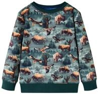 vidaXL Sweatshirt Kinder-Sweatshirt Dunkelgr&uuml;n 92