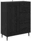 vidaXL Sideboard Sideboard mit Schubladen Schwarz Eichen-Optik 69,5 x 34 x 90 cm (1