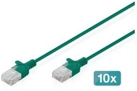 Digitus Digitus CAT 6 U-UTP Slim Patchkabel, 5 m, Gr&uuml;n, 10 St&uuml;ck LAN-Kabel
