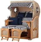 bene living Strandkorb Ammersee 2-Sitzer Teak - PE shell - Modell 518, BxTxH: