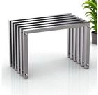 DanDiBo Sitzhocker Edelstahl Modern Wetterfest Metall Massiv 96643 Sitzbank 60...