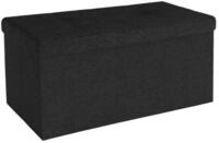 Intirilife Sitzhocker (Sitzw&uuml;rfel mit Stauraum 76x38x38 cm in PIANO SCHWARZ -