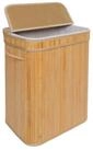relaxdays W&auml;schekorb Bambus W&auml;schekorb mit Deckel, natur, 72 L