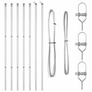 vidaXL Bett Eingebetteter Zaunpfosten 7 pcs Silber (7-tlg)