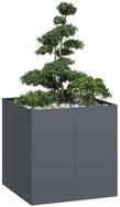 vidaXL Hochbeet 80 x 80 x 80 cm Pflanzgef&auml;&szlig; Anthrazit 80x80x80 cm Stahl