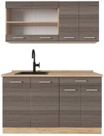 Vicco K&uuml;chenzeile R-Line, Edelgrau/Goldkraft Eiche, 140 cm ohne Arbeitsplatte