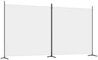vidaXL Paravent, 2-tlg. Raumteiler Wei&szlig; 348x180 cm Stoff