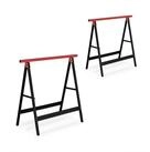 relaxdays Klappbock Arbeitsbock 2er Set schwarz/rot