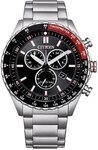 Citizen Chronograph Herrenuhr, Sport-Chronograph aus Edelstahl - Schwarzes