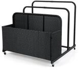 COSTWAY Auflagenbox, Pool-Aufbewahrungsbox mit Rollen, aus PE Rattan