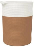 vidaXL Aufbewahrungskorb Aufbewahrungskorb Braun und Wei&szlig; &Oslash;49x65 cm Baumwolle
