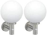 vidaXL Deckenleuchte Au&szlig;enwandleuchte 2 pcs Silber 28 x 25 x 38 cm