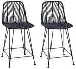 vidaXL Barhocker Barstuhl 2 pcs 44,5 x 54,5 x 97,5 cm Rattan und Eisen (2 St)