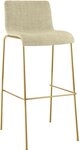 CLP Barhocker Hover (1 St., 1er), stapelbar, Stoffbezug, Goldoptik