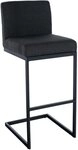 CLP Barhocker Hopewell (1er), Stoffbezug, Freischwinger aus schwarzem Metall