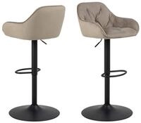 ACTONA GROUP Barhocker 2er Set Brooke Barhocker Velour Drehfunktion beige (2 St)