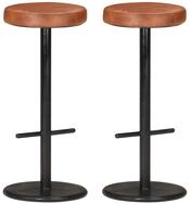 vidaXL Barhocker Barhocker 2 Stk. Braun Echtleder (2 St)