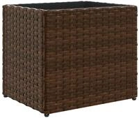 vidaXL Blumentopf Pflanzk&uuml;bel Braun 36x30x32 cm Poly Rattan (1 St)