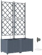 vidaXL Blumentopf Garten-Pflanzgef&auml;&szlig; 2 pcs Hellgrau 80 x 40 x 142 cm Kunststoff (2