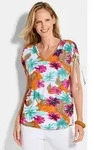 GOLDNER Print-Shirt Kurzgr&ouml;&szlig;e: Blusenshirt mit floralem Print Viskoseshirt mit
