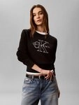 Calvin Klein Jeans Strickpullover Feinstrick, reine Baumwolle, Stickerei