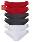 vivance active Bikinislip (6er-Pack) aus weicher Microfaser rot|schwarz 40/42