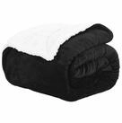 vidaXL Bett&uuml;berwurf &Uuml;berwurfdecke Schwarz 220 x 240 cm Fleece