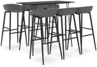 vidaXL Essgruppe 7-tlg. Bar-Set Schwarz und Grau, (6-tlg)