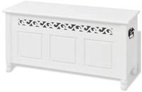 vidaXL Sitzbank Aufbewahrungsbank Barockstil MDF Wei&szlig;