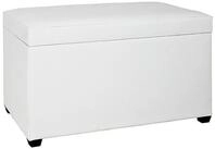 HAKU Sitztruhe Truhe - wei&szlig; Kunstleder, MDF - H. 42cm x B. 58cm - Sitzbank