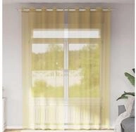 vidaXL Vorhang, Voile Vorh&auml;nge mit &Ouml;sen 2 Stk. Gelb