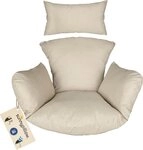 sunnypillow H&auml;ngesessel Auflage f&uuml;r Rattan & Polyrattan H&auml;ngeschaukel, Cremefarben