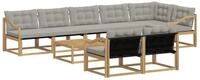 vidaXL Gartenlounge-Set Outdoor-Sofagarnitur 9 pcs Wei&szlig; und Hellgrau 79 x 79 x 37