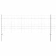 vidaXL Gartenzaun Wildzaun mit Pfosten 25 x 0,8 m (B x H) Feuerverzinkter Stahl,